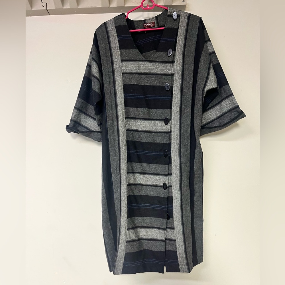 Vintage Raoul For UNITA Corp Size 16 Wool Blend Striped Dress